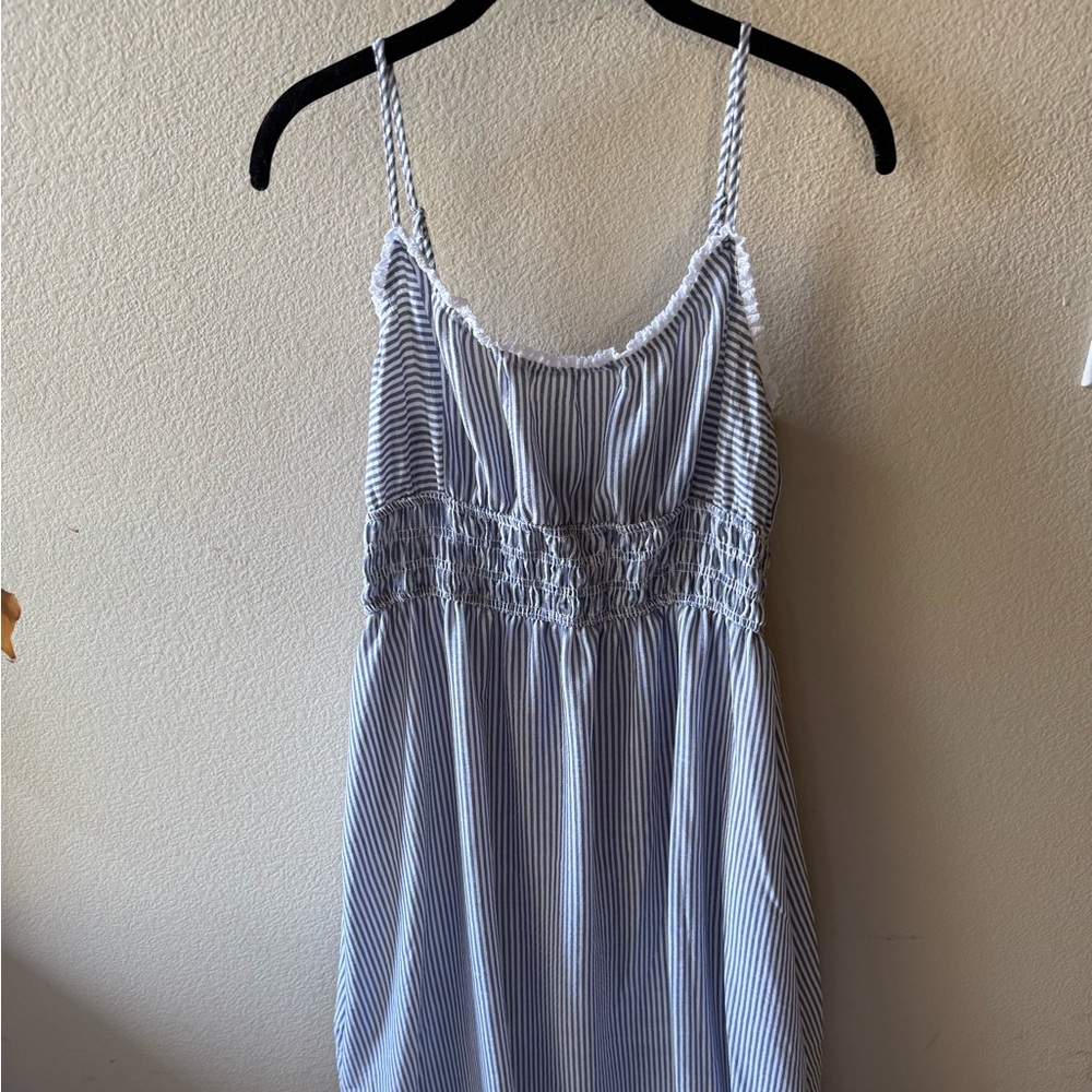 Mine Navy and White Striped Top